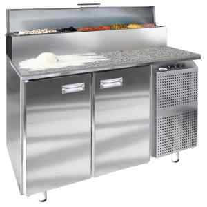 Стол для пиццы Финист СХСпцг-700-2 (1400х700х1060) (8GN1/6 с крышкой) гранит серый