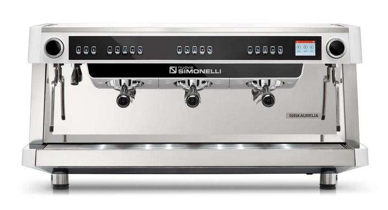 КОФЕМАШИНА РОЖКОВАЯ NUOVA SIMONELLI AURELIA WAVE T3 2GR V 380V ВЫС. ГР. АВТОМАТ БЕЛЫЙ ЖЕМЧУГ, фото 1