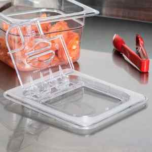 Крышка для гастроемкости GN1/6 FLIPLID с вырезом поликарбонат Cambro 60CWLN-135, фото 2